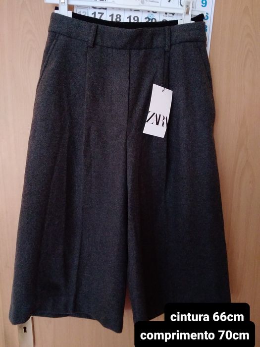 Calças/calções meia perna ZARA XS cinza