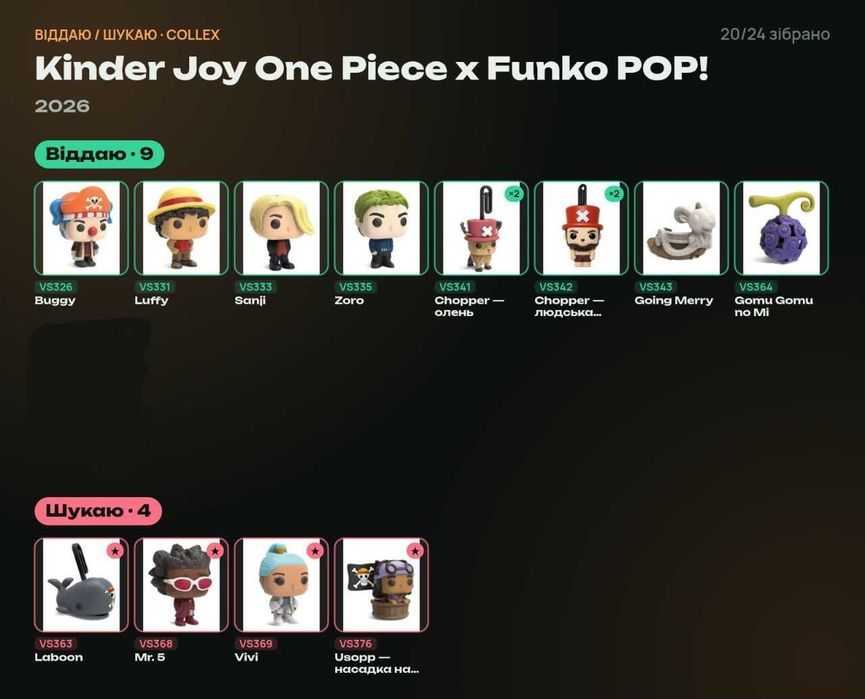Колекція One Piece KinderJoy