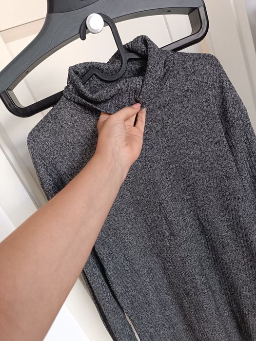 Długi sweter szary melange M 38 10 Zara