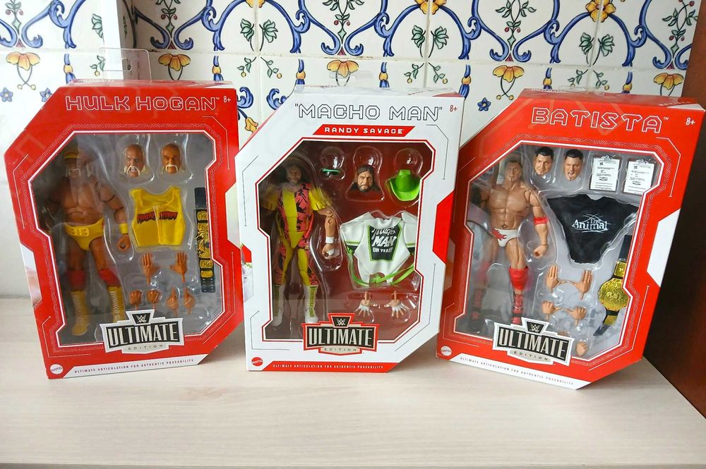 figuras wwe elite mattel ultimate edition em caixa wrestling bonecos