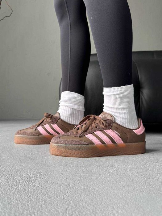 Кросівки Adidas Samba XLG Platform Brown/Pink premium