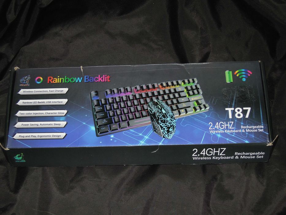 ZIYOU LANG 2.4GHz Zestaw bezprzewodowej klawiatury i myszy do gier T87