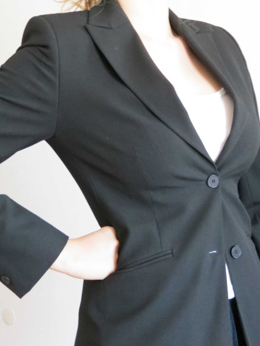 Blazer senhora preto cintado