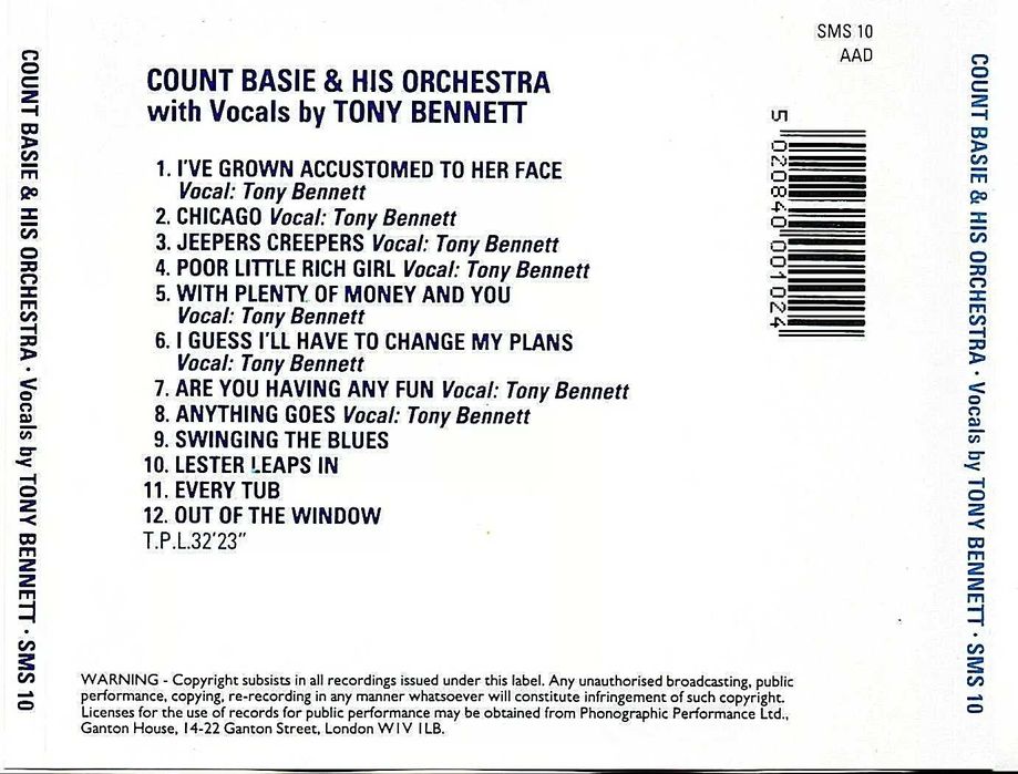 Count Basie and his Orchestra with Tony Bennett CD