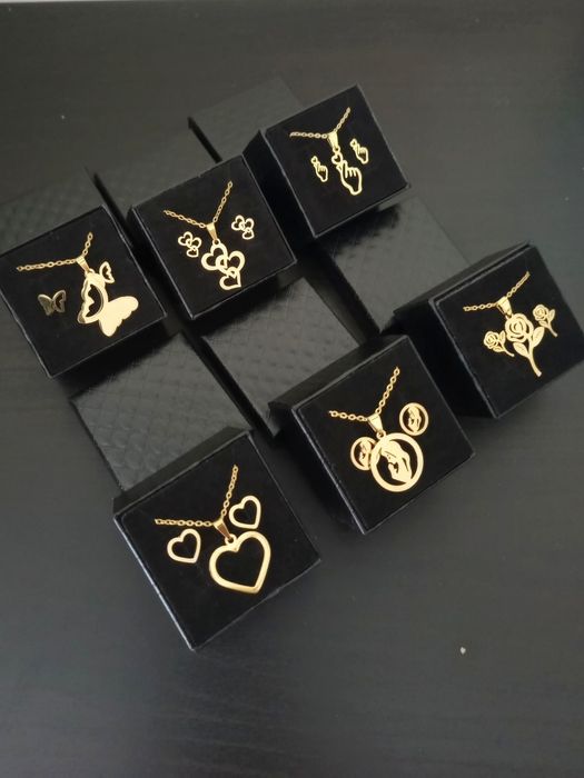 Colar e brincos aço