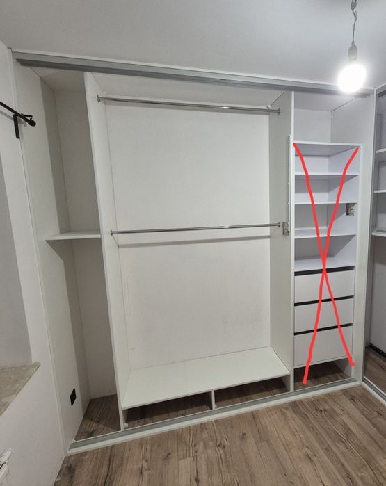 Szafa w zabudowie szer. 2,59m x wys. 2,75m x gł. 0,6m biała