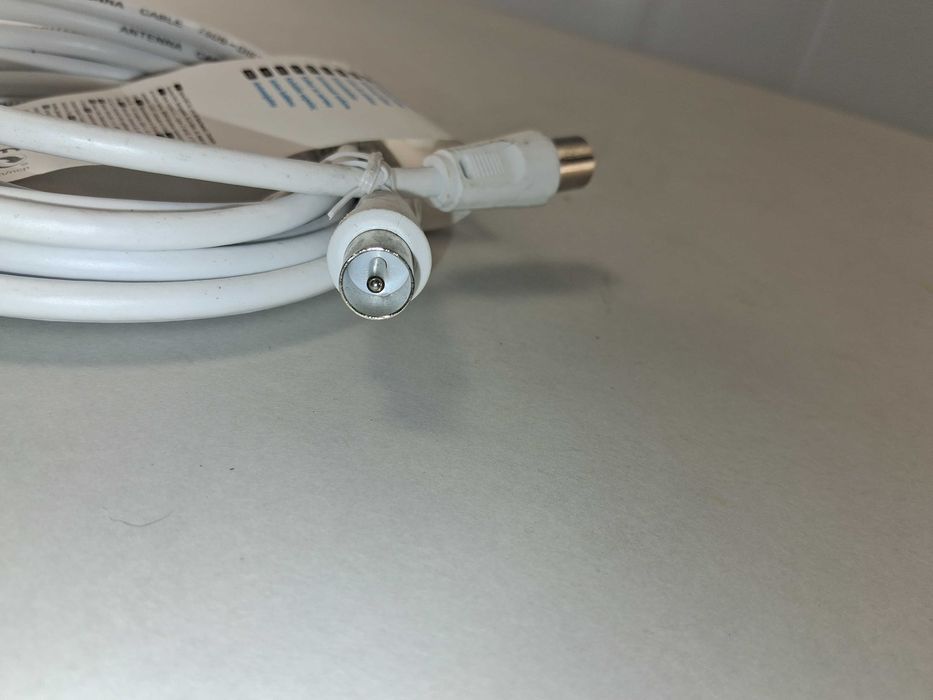 N067 Kabel Antenowy Hama Biały Wtyk Gniazdo 3M