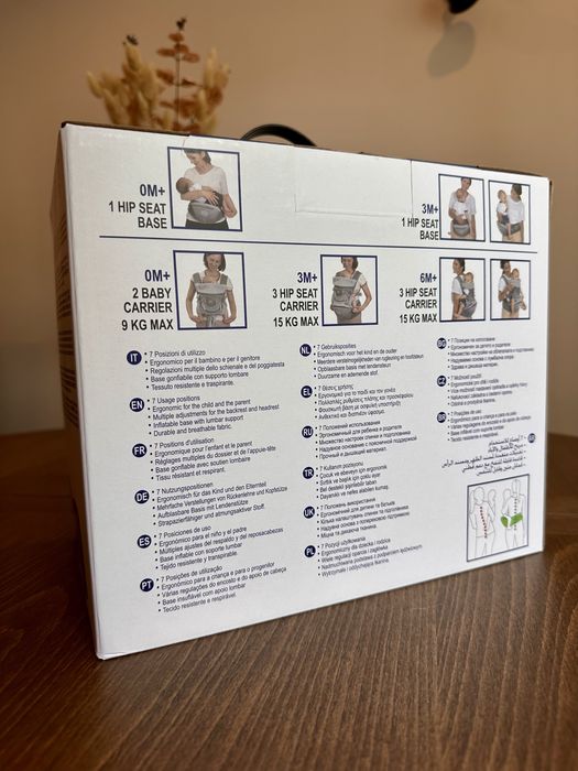 Marsúpio Chicco Airy Hip Fit Pebble – Novo, Selado na Embalagem