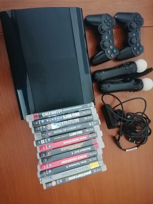 PS3 Slim, Controllers and Games64550360599809122