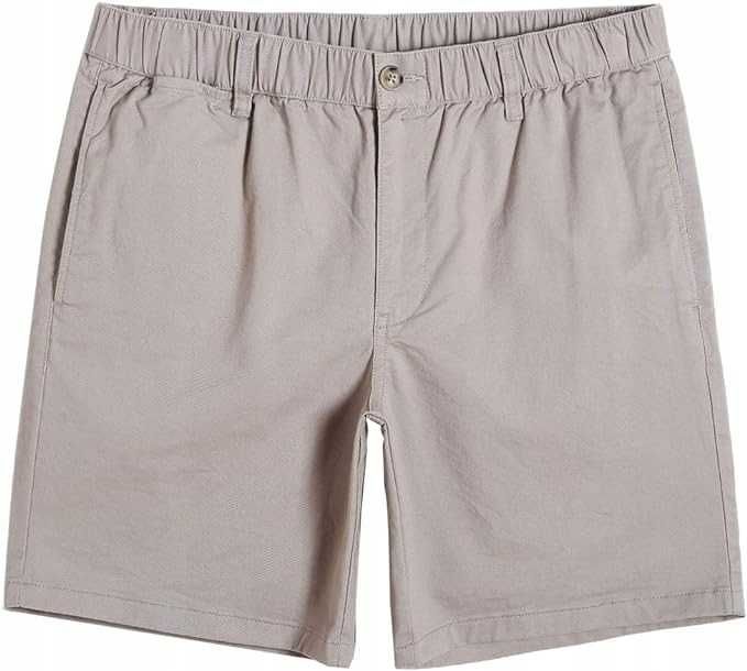 Beżowe męskie letnie spodenki krótkie kieszenie casual bawełniane 30