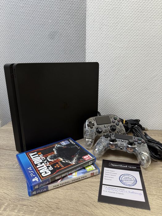 Sony Playstation 4 Slim + 2 джойстика + 100 ігор ГАРАНТІЯ приставка PS4 ПС4 slim pro