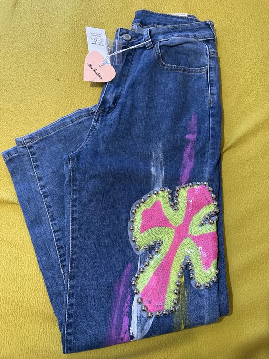 Calças ganga coloridas