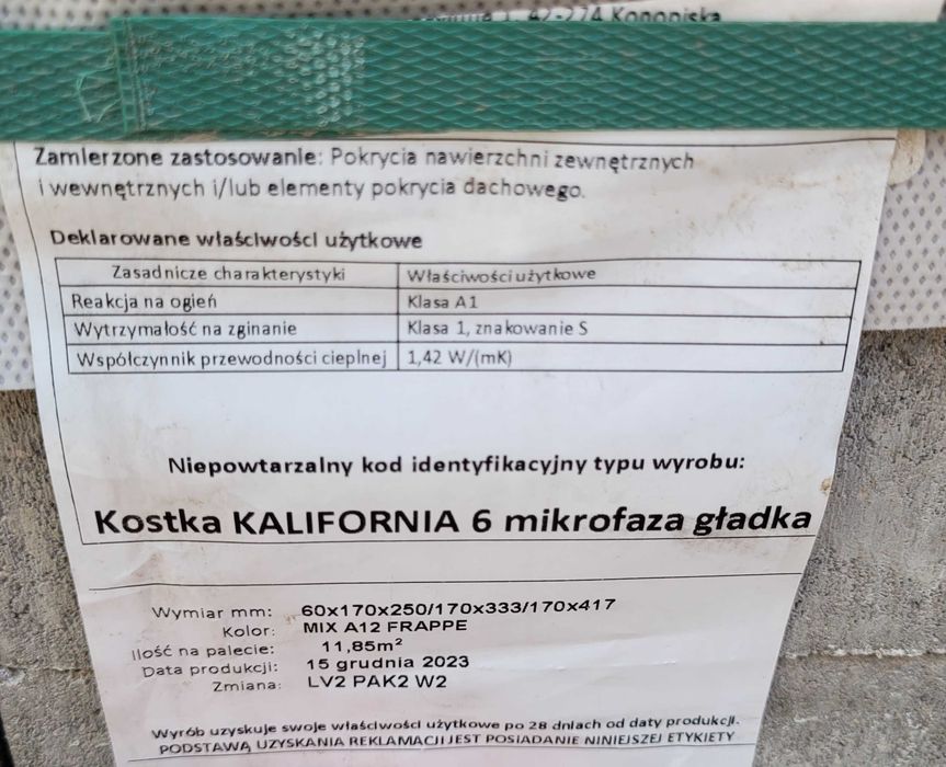 Kostka brukowa Kalifornia 6 mikrofaza gładka