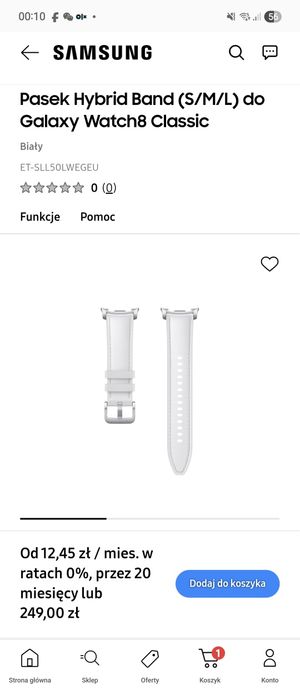 100% Oryginalne Pasek Samsung Hybrid do Galaxy Watch 8 (S/M/L) 
Pasek