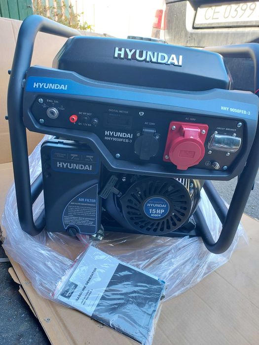 Генератор бензиновий Hyundai HHY 9050FE 3-ф. 6\6,5 кВт 220\380 В, новий