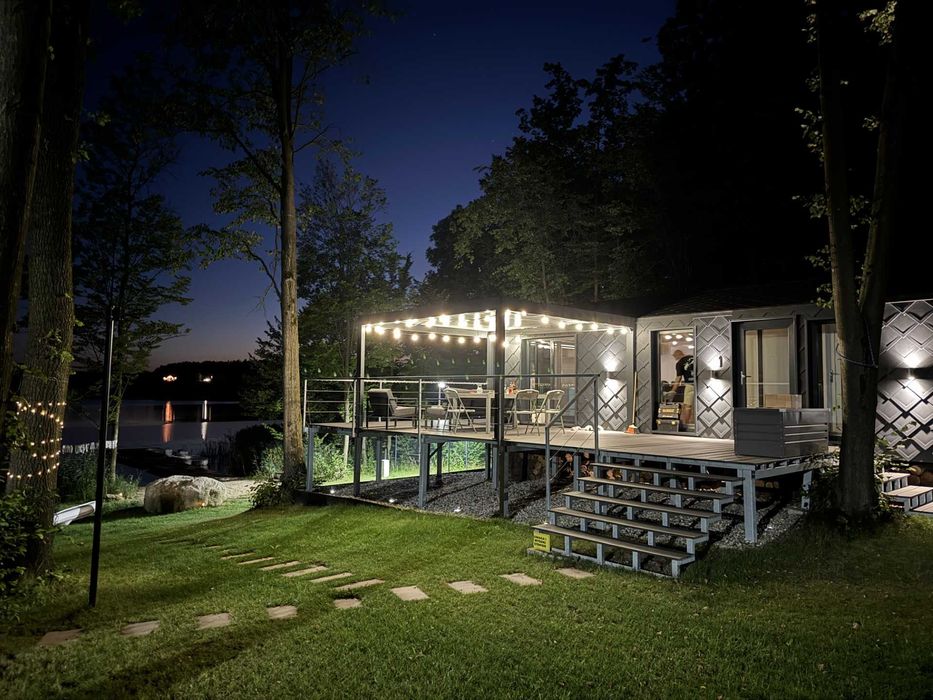 MAZURY Domek na kameralnej działce z prywatną plażą, jacuzzi, sauną