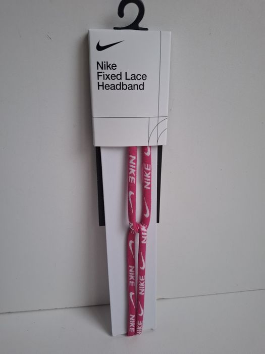Nike Fixed Lace Headband opaska do włosów  różowa
