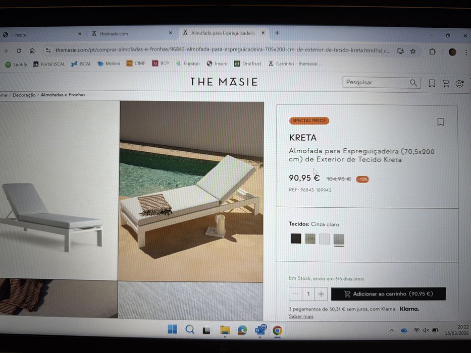 2 Almofadas para Espreguiçadeira novas