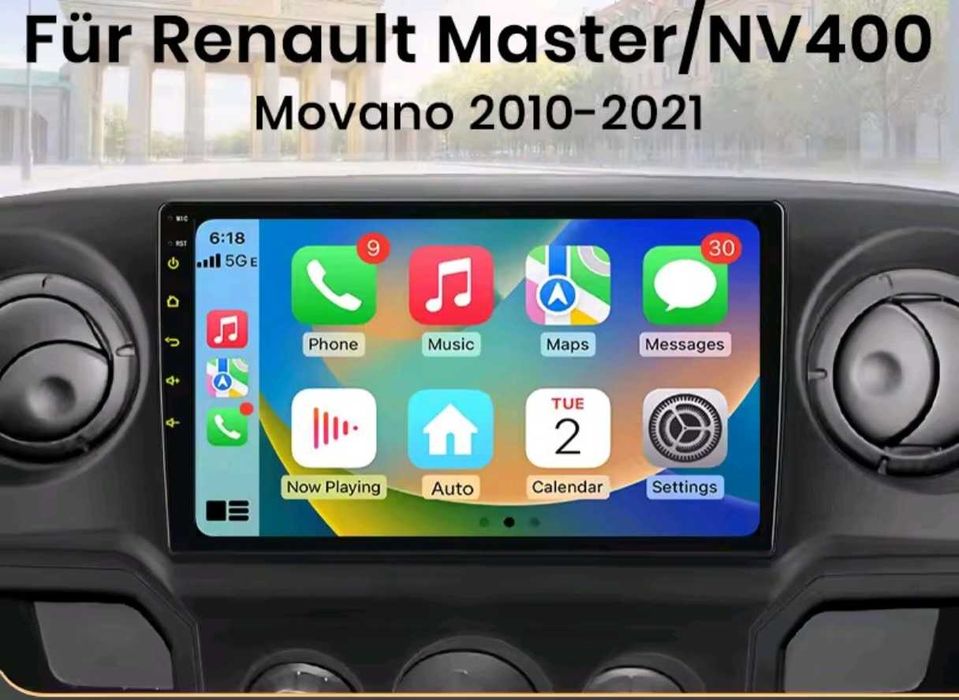 Rádio Android Opel Movano Nissan NV400 Renault Master 2010-21 CARPLAY 2/32Gb 10 polegadas (NOVO)