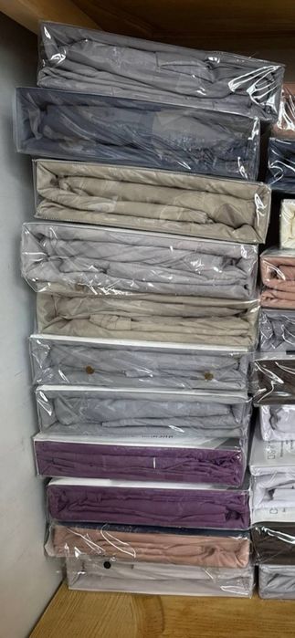 Двоспальна постіль Страйп Сатин  Простирадло на резинці