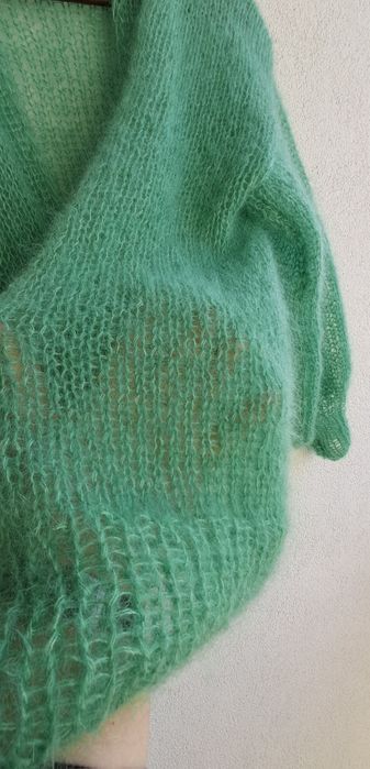 Piękny sweter moher z jedwabiem.Handmade.