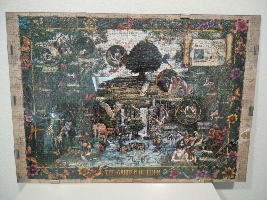 Puzzles em quadro de vidro