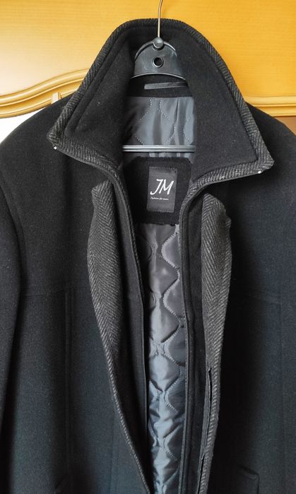 Płaszcz męski r. 48, XL kaszmir wełna czarny