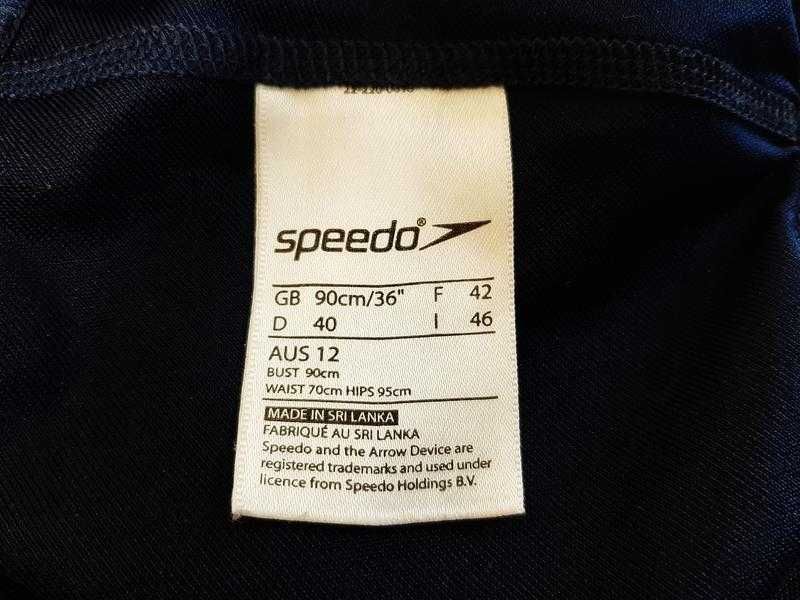 Сплошной темно-синий купальник для бассейна speedo medalist с логотипом на груди