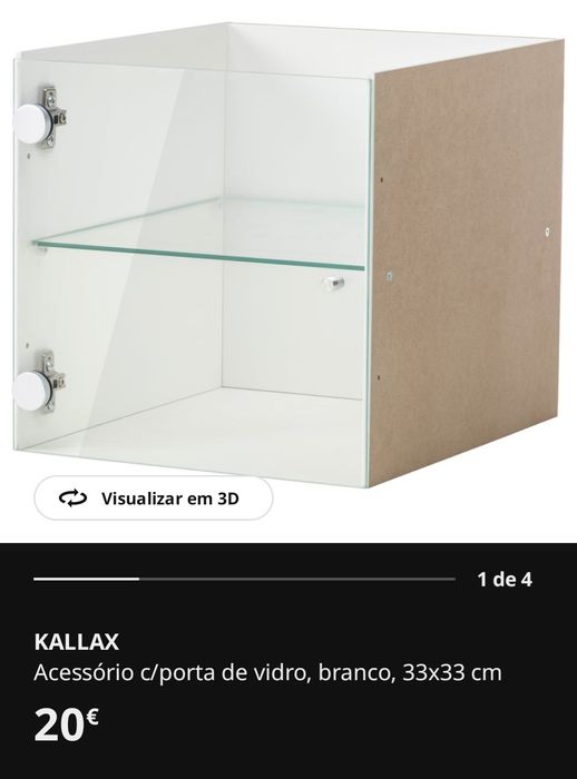 Cubo de vidro para estante kallax do ikea