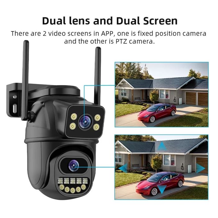 Kamera Zewnętrzna WiFi 8MPx | Dual Obiektyw | Full HD | Aplikacja