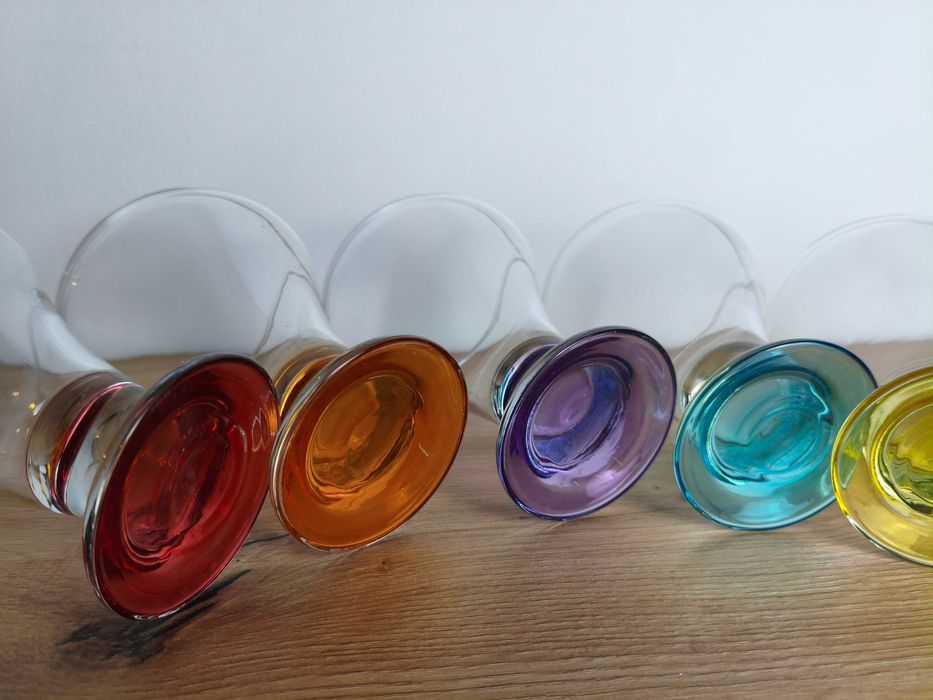 Pucharki na desery lody z kolorowym dnem zestaw 6szt