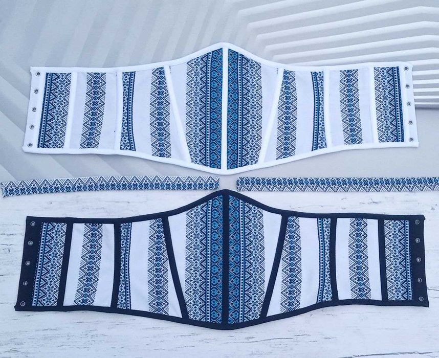 Корсет підгрудний вишитий та чокер на шию. Різні кольори.