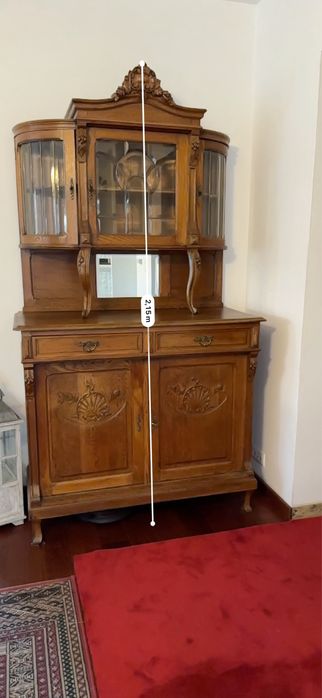 Antyczny dębowy kredens Ludwikowski z XIX wieku