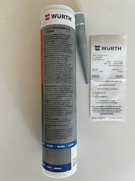 Wurth klej i szczeliwo power k+d z NSF