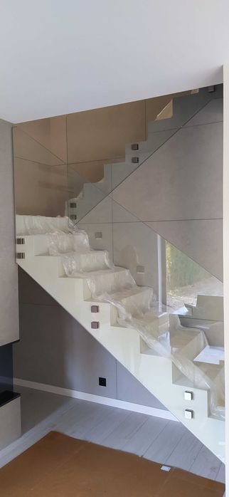 Balustrada na rotulach, cało szklana, nierdzewna