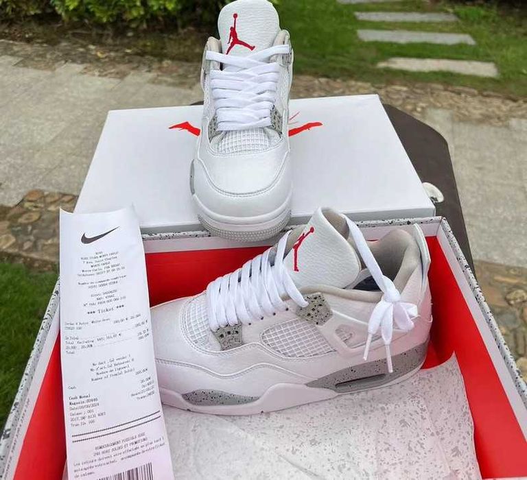 "Buty męskie Trampki" Jordan_4_Retro_White_Oreo R.45