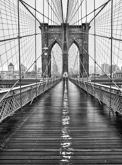 Plakat USA Nowy Jork Brooklyn Bridge czarno-biały black&white loft