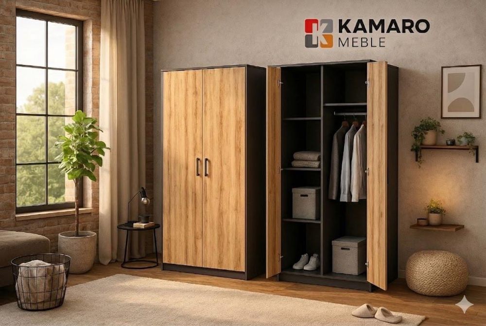 NOWA szafa z drążkiem i półkami 193x85x55 - DOSTĘPNA OD RĘKI