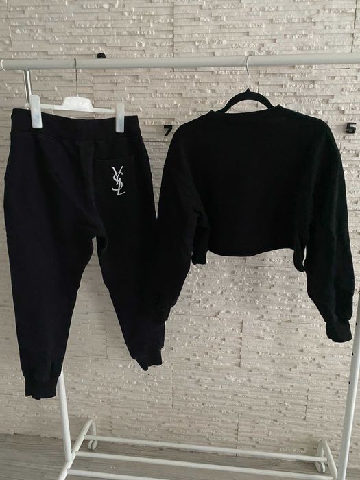 YSL piękny set dres cropp bluza spodnie wysoki stan