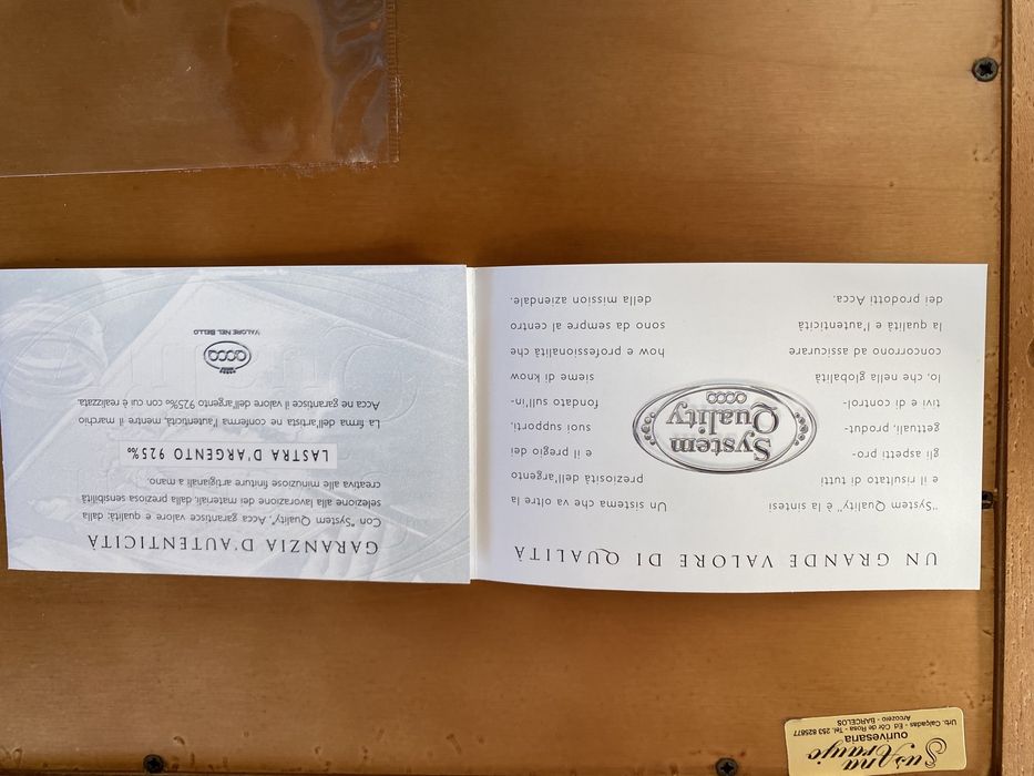 Quadro acca em prata para criança