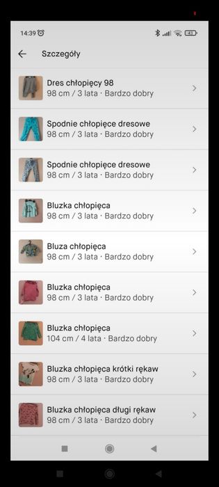 Paka ubrań dla chłopca 98/104