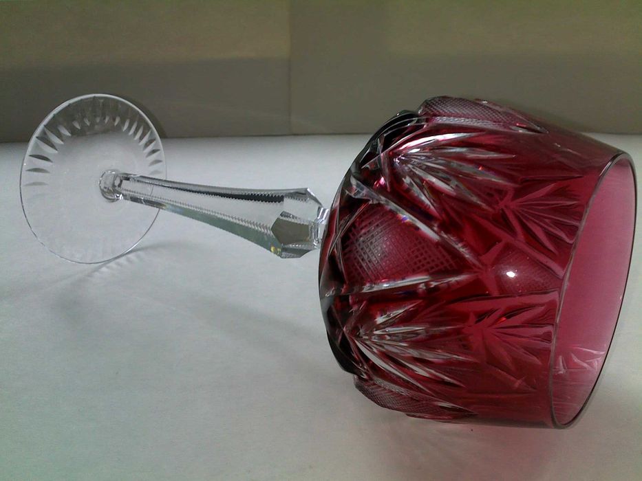 Красивые свадебные бокалы фужеры цветной хрусталь гдр