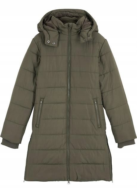 B.P.C dziewczęca kurtka długa khaki pikowana 176/182.