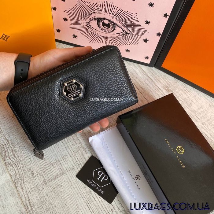 Мужской кожаный кошелек клатч Philipp Plein