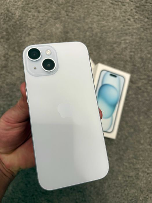 iPhone 15 • 128GB • Niebieski • Pudełko • 85% • Stan bardzo dobry