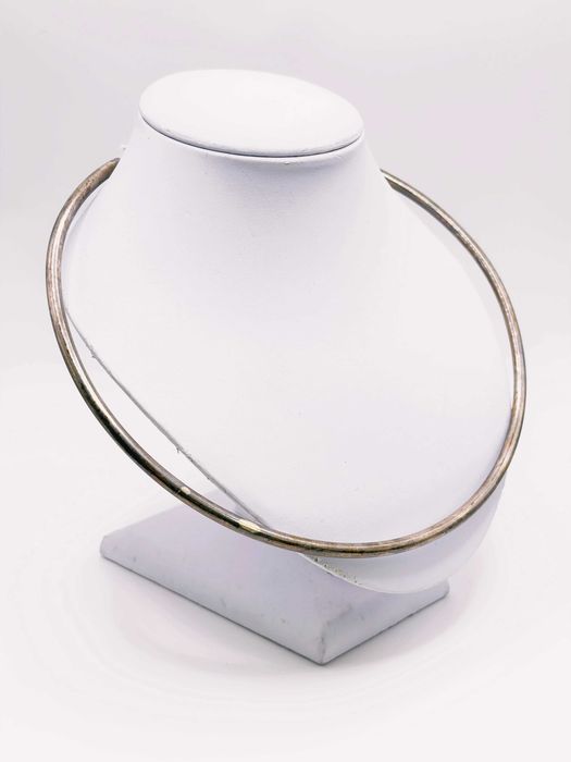 Sztywna kolia naszyjnik półotwarta srebro 925 choker damski