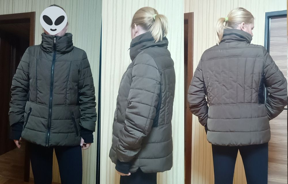 Куртка, парка осінь-зима L-XXL, з мітенками та каптуром