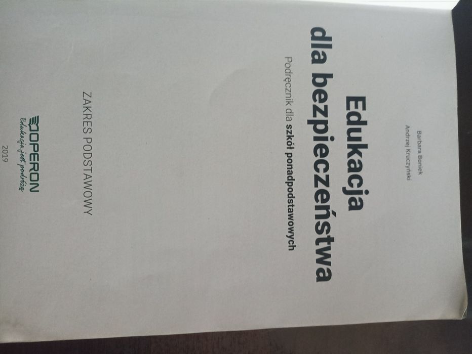 Edukacja dla bezpieczeństwa. Klasa 1