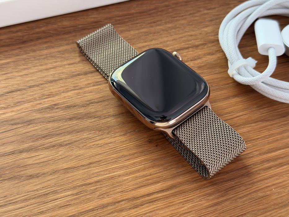 Apple Watch Series 11 42mm Cellular złoty z tytanu + bransoleta mediolańska (Blokada iCloud)