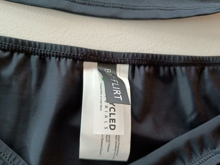 Tankini ciążowe 44 2XL czarny strój kąpielowy